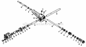 Gear Case Assembly Diagram and Parts List for 2680B 400000001-499999999 - 1974 Lawn Boy Snow Blower
